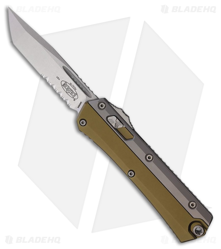 Microtech Glykon T/E OTF Automatic Knife OD Green Al/Ti (3.75" SW Serr)