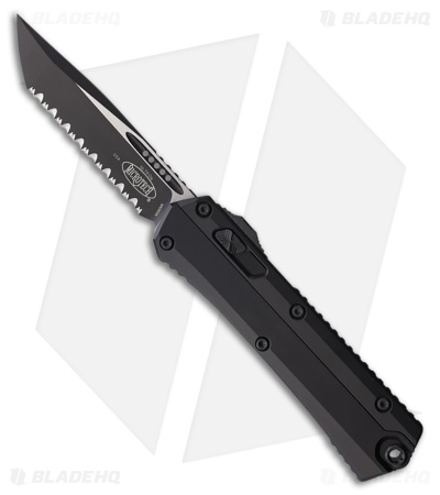 Microtech Glykon T/E OTF Automatic Knife Black Aluminum/Ti (4" Two-Tone FS)