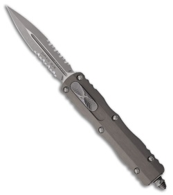 Microtech Dirac D/E OTF Automatic Knife Natural Clear Aluminum (2.9" Apoc Serr)