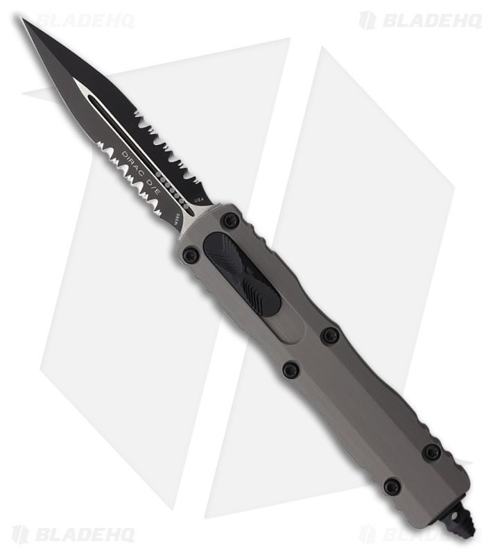 Microtech Dirac D/E OTF Automatic Knife Natural Clear Aluminum (2.9" Black Serr)