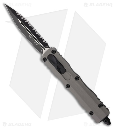 Microtech Dirac D/E OTF Automatic Knife Natural Clear Aluminum (2.9" Black FS)