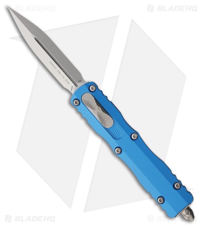 Microtech Dirac Delta D/E OTF Automatic Knife Blue Aluminum (3.75" Stonewash)