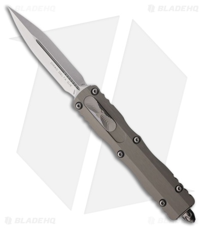 Microtech Dirac Delta D/E OTF Knife Natural Clear Aluminum (3.75" Stonewash)