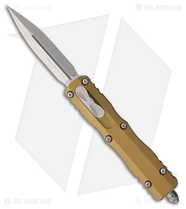 Microtech Dirac Delta D/E OTF Automatic Knife Tan Aluminum (3.75" Stonewash)