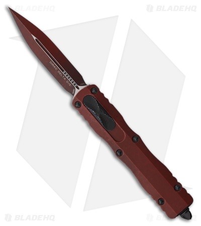 Microtech Dirac Delta D/E OTF Knife Weathered Crimson (3.75" Weathered Crimson)