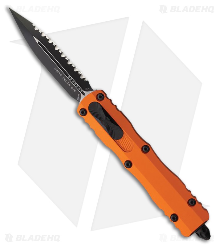 Microtech Dirac Delta D/E OTF Automatic Knife Orange Aluminum (3.75" Black FS)