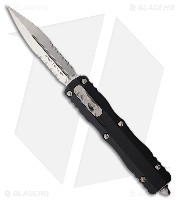 Microtech Dirac Delta D/E OTF Automatic Knife Black Aluminum (3.75" Satin Serr)