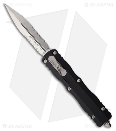 Microtech Dirac Delta D/E OTF Automatic Knife Black Aluminum (3.75" Satin Serr)