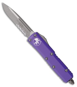 Microtech UTX-85 S/E OTF Automatic Knife Purple Aluminum (3.1" Apocalyptic Serr)