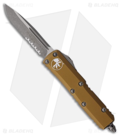 Microtech UTX-85 S/E OTF Automatic Knife Tan (3.125" Apocalyptic Serr)
