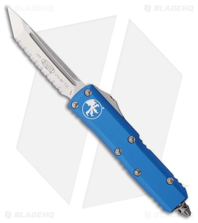 Microtech UTX-85 T/E OTF Automatic Knife Blue Aluminum (3.1" SW Full Serr)