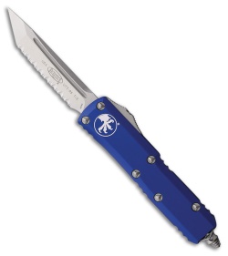 Microtech UTX-85 T/E OTF Automatic Knife Navy Blue Aluminum (3.1" SW Full Serr)