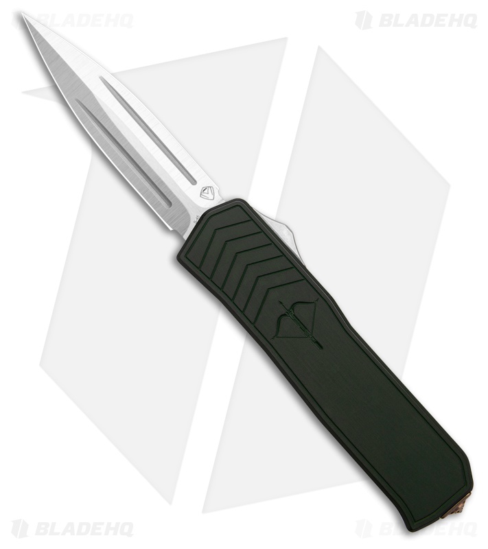 Medford Merc-1 OTF Automatic Dagger Knife Green Aluminum (3.75" Tumbled)