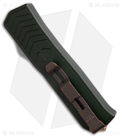 Medford Merc-1 OTF Automatic Dagger Knife Green Aluminum (3.75" Tumbled)