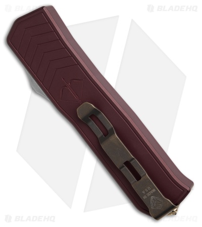 Medford Merc-1 OTF Automatic Dagger Knife Red Aluminum (3.75" Tumbled)