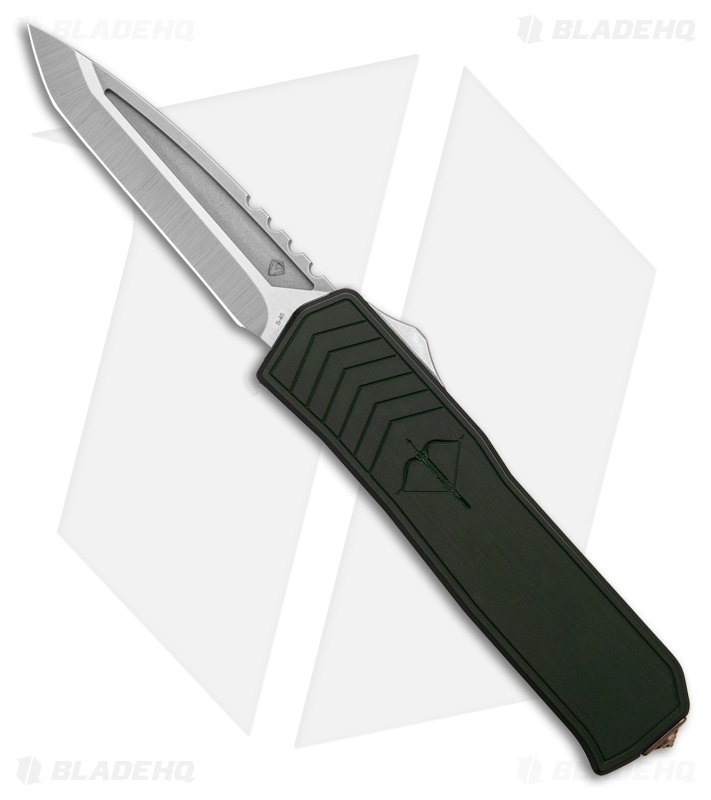 Medford Merc-1 OTF Automatic Tanto Knife Green Aluminum (3.75" Tumbled)