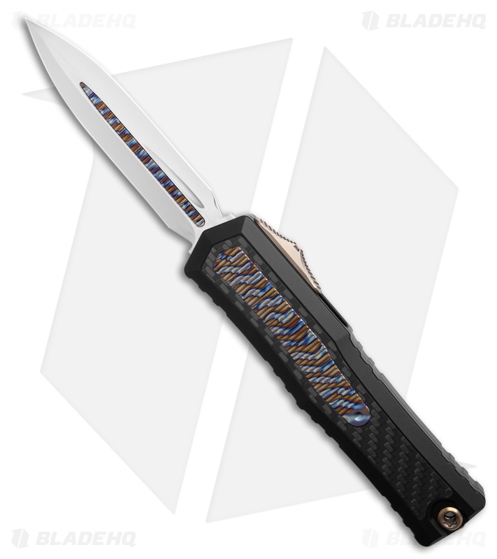Microtech Atreus D/E OTF Automatic Knife CF/Flamed Ti Inlay(4" Mirror)