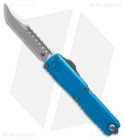 Microtech Auto UTX-70 Gen IV OTF Hellhound Blue Al (2.50" Stonewash)