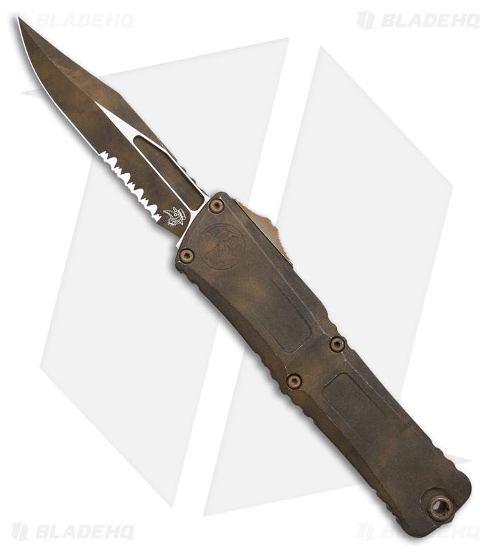 Microtech Combat Troodon Gen III Bowie OTF Knife Plague Al (4" Plague Serr)