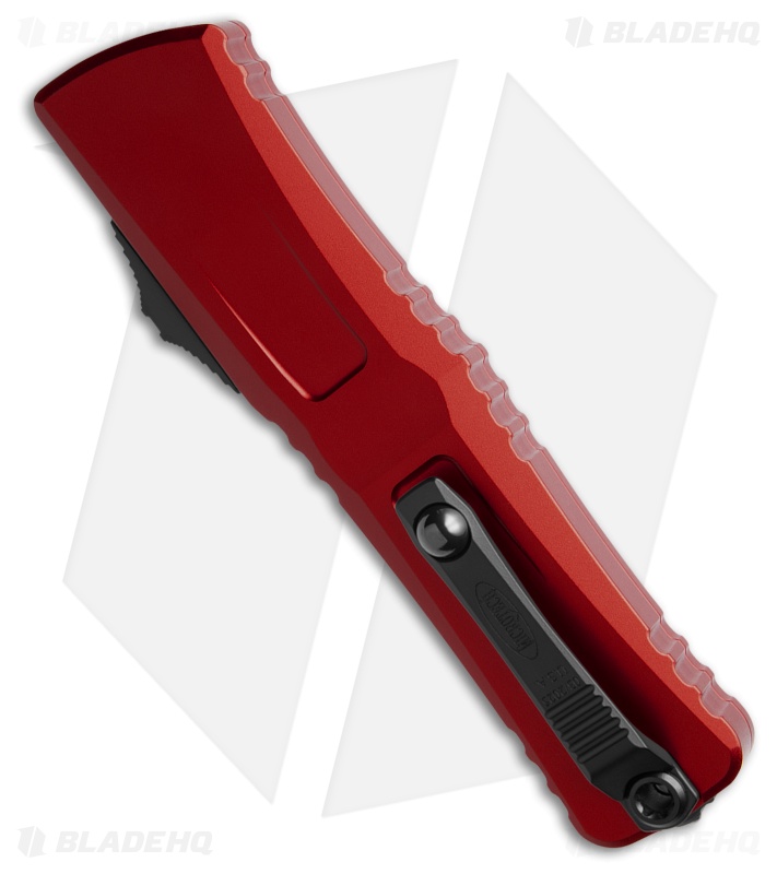 Microtech Combat Troodon Gen III T/E OTF Knife Red Aluminum (4" Black Serr)
