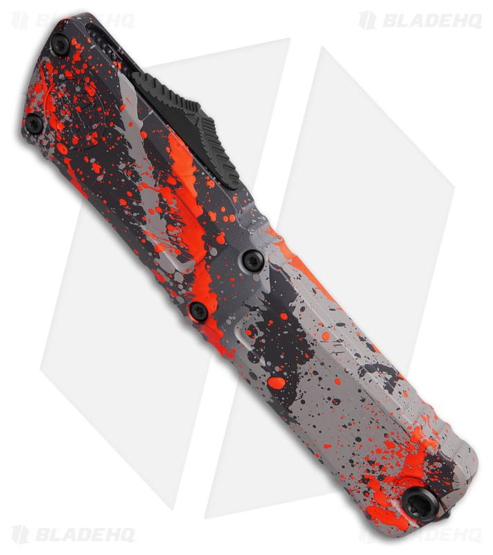 Microtech Combat Troodon Gen III T/E OTF Knife Bullshark  (4" Blk/Gray/Orange)