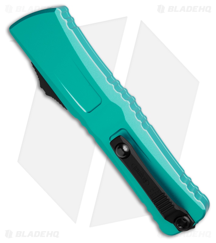 Microtech Combat Troodon Gen III T/E OTF Knife Turquoise Al (4" Black)