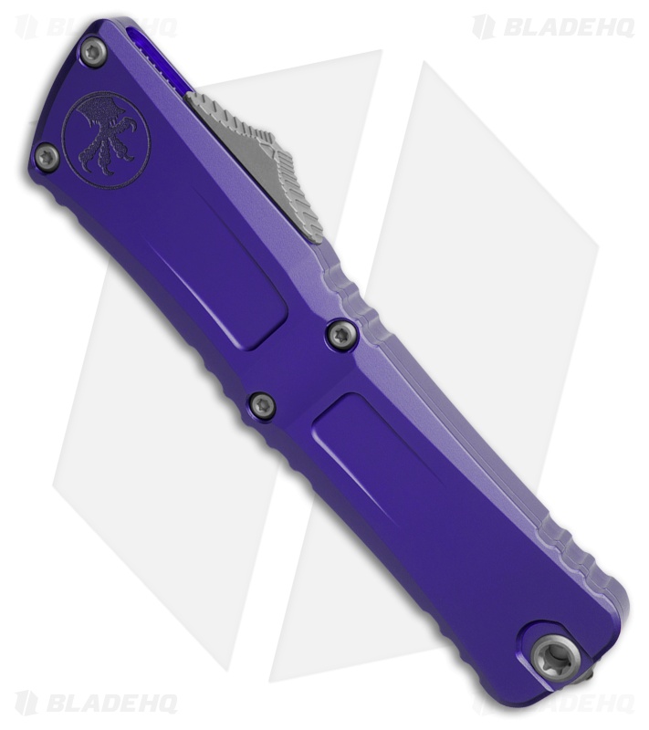 Microtech Combat Troodon Interceptor Gen III SS Purple Al (4" Partial Serr AP)