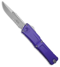 Microtech Combat Troodon Interceptor Gen III SS Purple Al (4" Partial Serr SW)