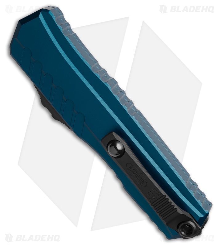 Microtech Cypher II D/E OTF Automatic Knife Blue (3.5" Black Serr) 1242-2BL