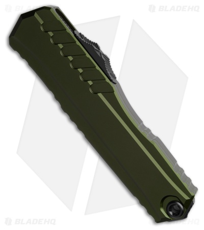Microtech Cypher II D/E OTF Automatic Knife OD Green Al (3.5" Two-Tone Serr)