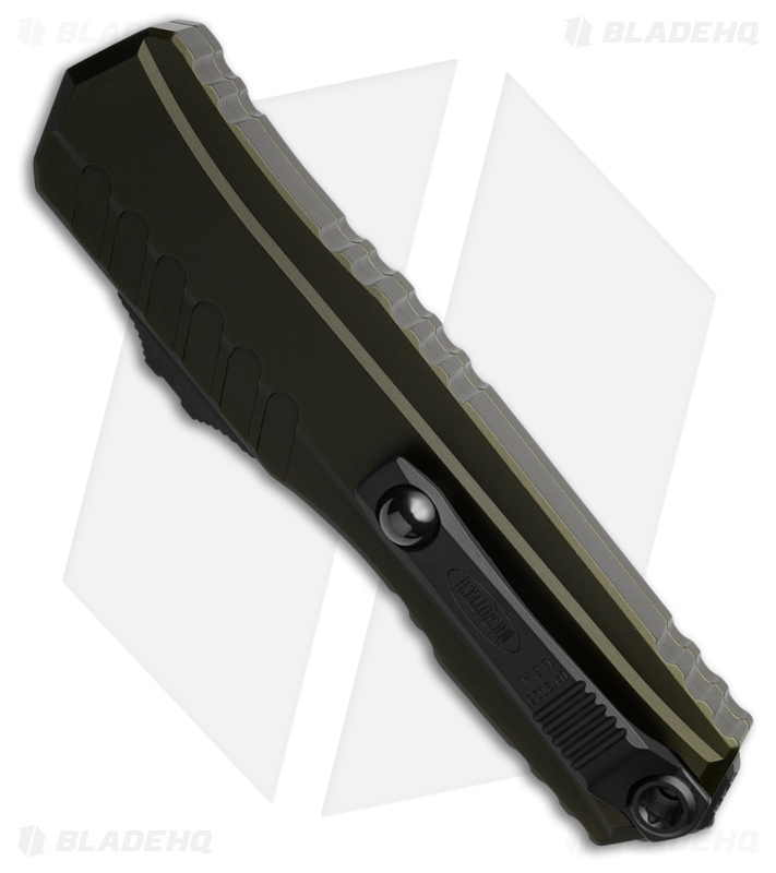 Microtech Cypher II D/E OTF Automatic Knife OD Green Aluminum (3.5" Two-Tone)