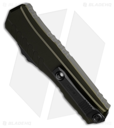 Microtech Cypher II D/E OTF Automatic Knife OD Green Aluminum (3.5" Two-Tone)