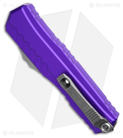 Microtech Cypher II D/E OTF Automatic Knife Purple Al (3.5" SW Serr) 1242-11PU