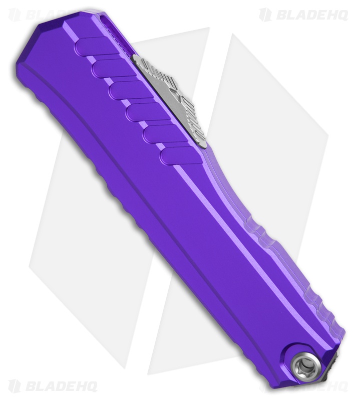 Microtech Cypher II D/E OTF Automatic Knife Purple Al (3.5" SW Serr) 1242-11PU