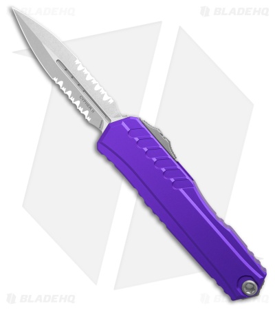 Microtech Cypher II D/E OTF Automatic Knife Purple Al (3.5" SW Serr) 1242-11PU