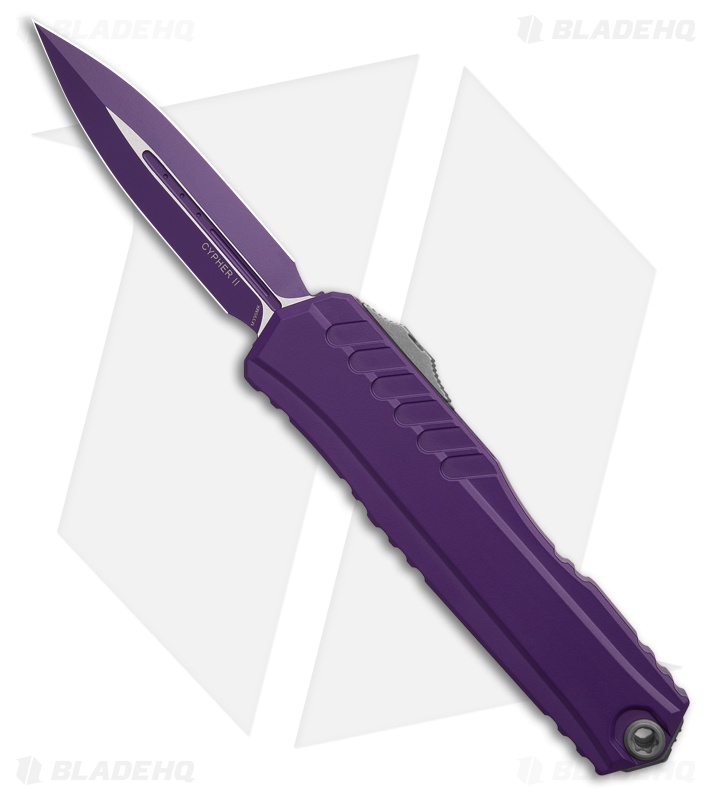 Microtech Cypher II D/E OTF Knife Purple Aluminum | Purple