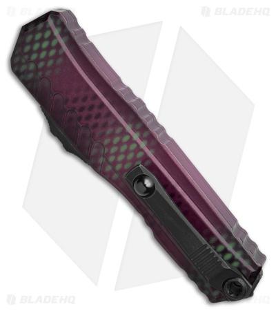 Microtech Cypher II D/E OTF Automatic Knife Purple X-51 Aluminum (3.5" SW Serr)