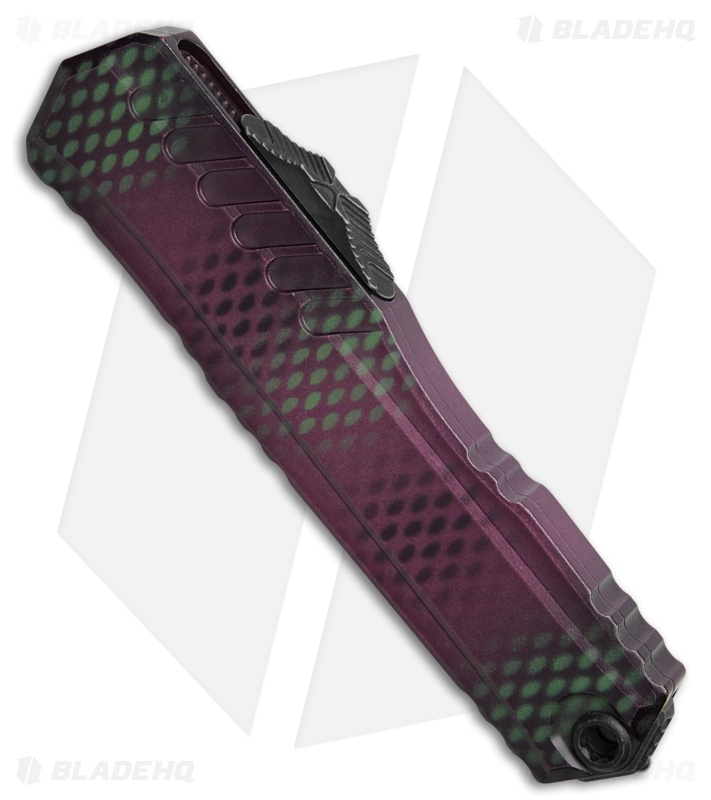 Microtech Cypher II D/E OTF Automatic Knife Purple X-51 Aluminum (3.5" SW Serr)