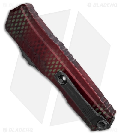 Microtech Cypher II D/E OTF Automatic Knife Red X-51 Aluminum (3.5" Black SW)