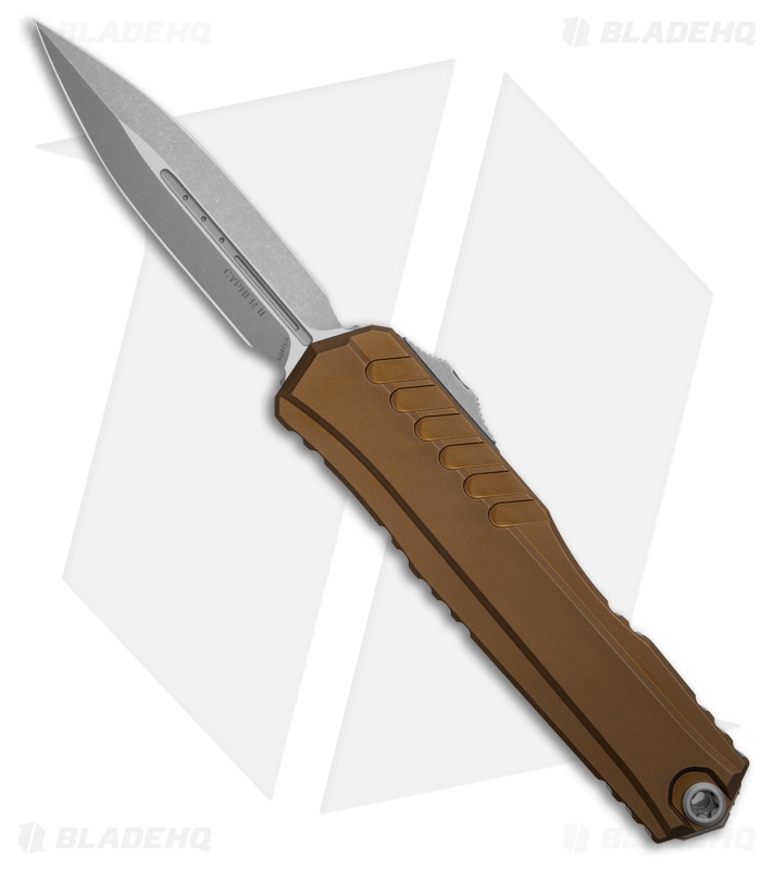 Microtech Cypher II D/E OTF Automatic Knife Tan Aluminum (3.5" Apocalyptic)
