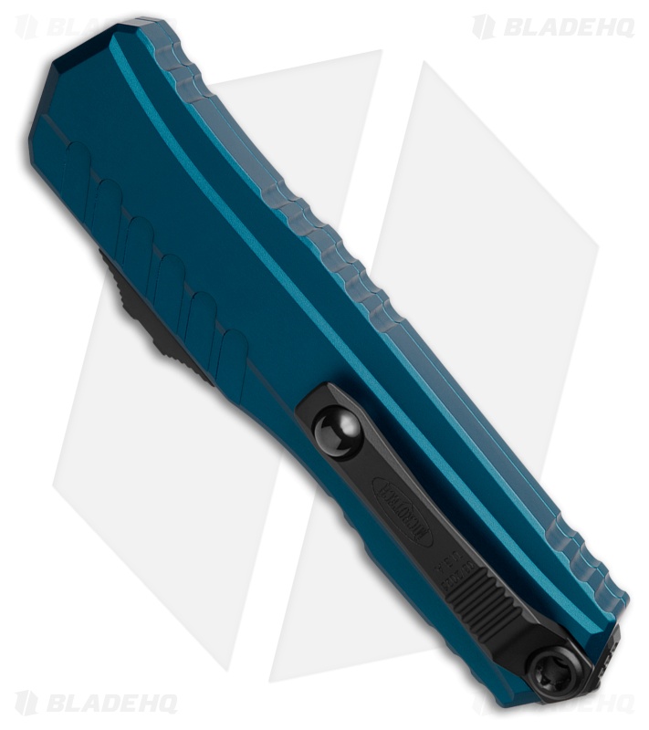 Microtech Cypher II S/E OTF Automatic Knife Blue Aluminum (3.5" Black Serr)