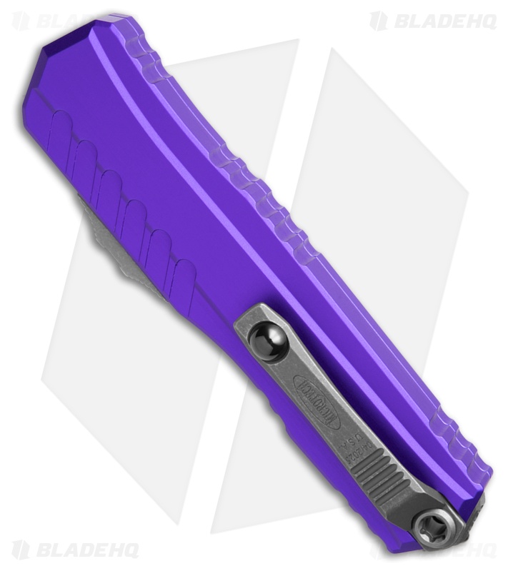 Microtech Cypher II S/E OTF Automatic Knife Purple Aluminum (3.5" Apocalyptic)