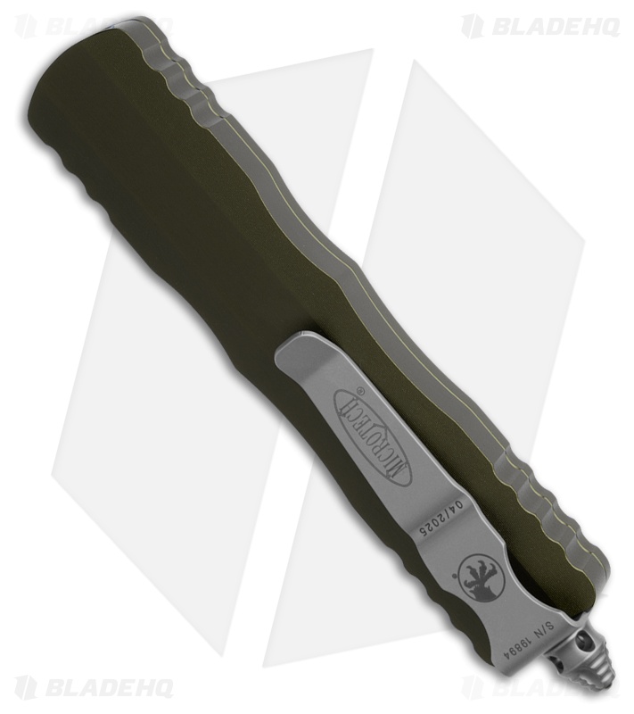 Microtech Dirac D/E OTF Automatic Knife OD Green Aluminum (2.9" Stonewash Serr)