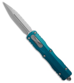 Microtech Dirac Delta D/E OTF Knife Blue Al (3.75" Satin Full Serr)