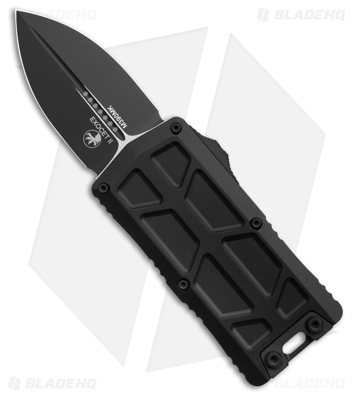 Microtech Exocet II Dagger OTF Automatic Knife Black Aluminum (2.34" Black)