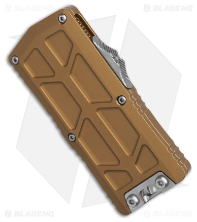 Microtech Exocet II Wharncliffe OTF Automatic Tan Knife (2.25" Stonewash)