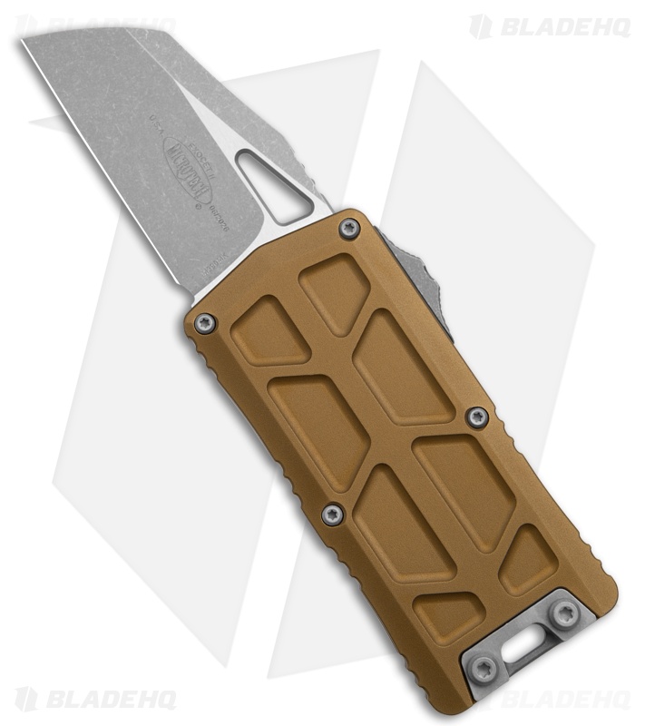 Microtech Exocet II Wharncliffe OTF Automatic Tan Knife (2.25" Apocalyptic)