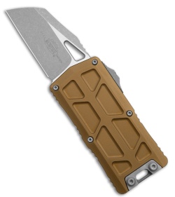 Microtech Exocet II Wharncliffe OTF Automatic Tan Knife (2.25" Apocalyptic)