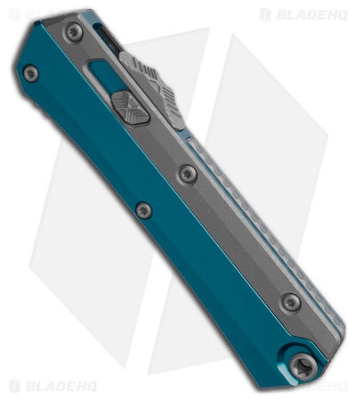 Microtech Glykon T/E OTF Automatic Knife Blue Aluminum/Ti (3.75" Apoc Serr)