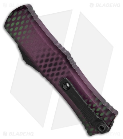 Microtech Hera II Mini Bayonet OTF Knife Purple X-51 Aluminum (3" Black SW)